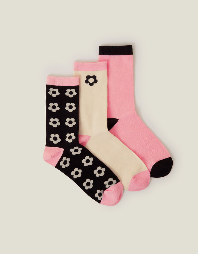 3-Pack Mixed Flower Socks, , large