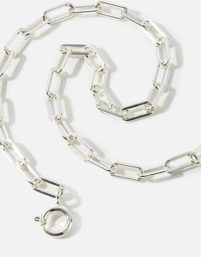 Sterling Silver Paperclip Chain Bracelet, , large