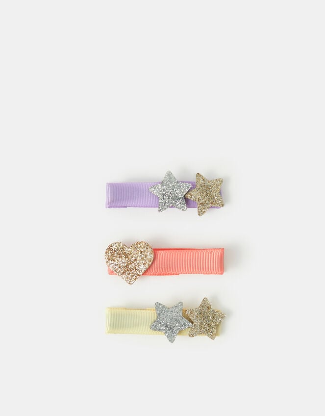 3-Pack Girls Star Salon Hair Clips, , large