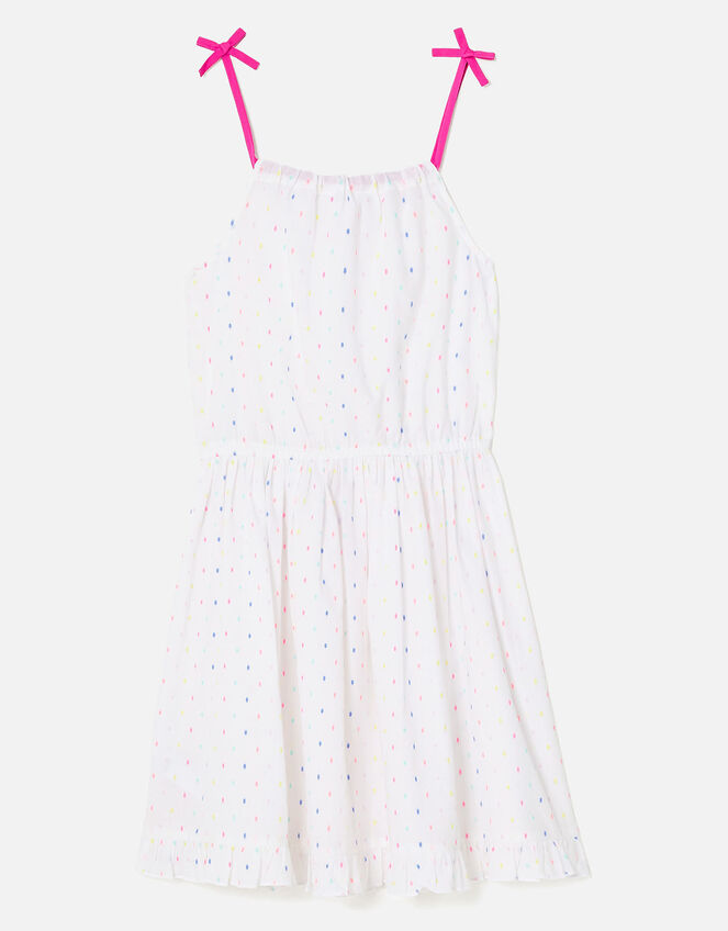 Dobby Spot Dress, White (WHITE), large