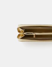 Quilted Star Zip-Around Wallet, Gold (GOLD), large