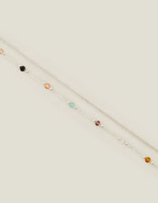 Sterling Silver-Plated Beaded Station Necklace, , large