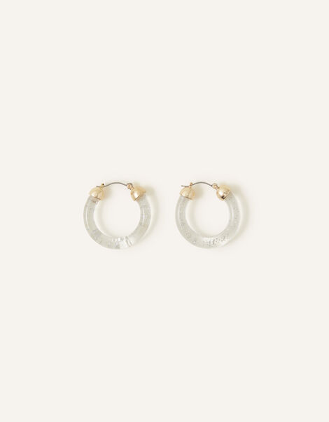 Glitter Resin Hoop Earrings, , large