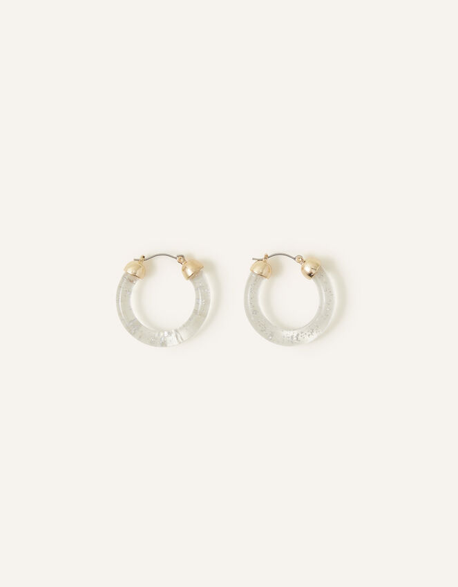 Glitter Resin Hoop Earrings, , large