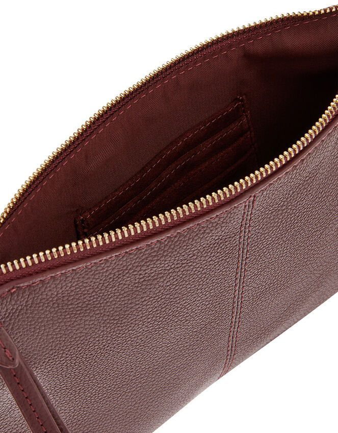 Carmela Leather Cross Body Bag, Red (BURGUNDY), large