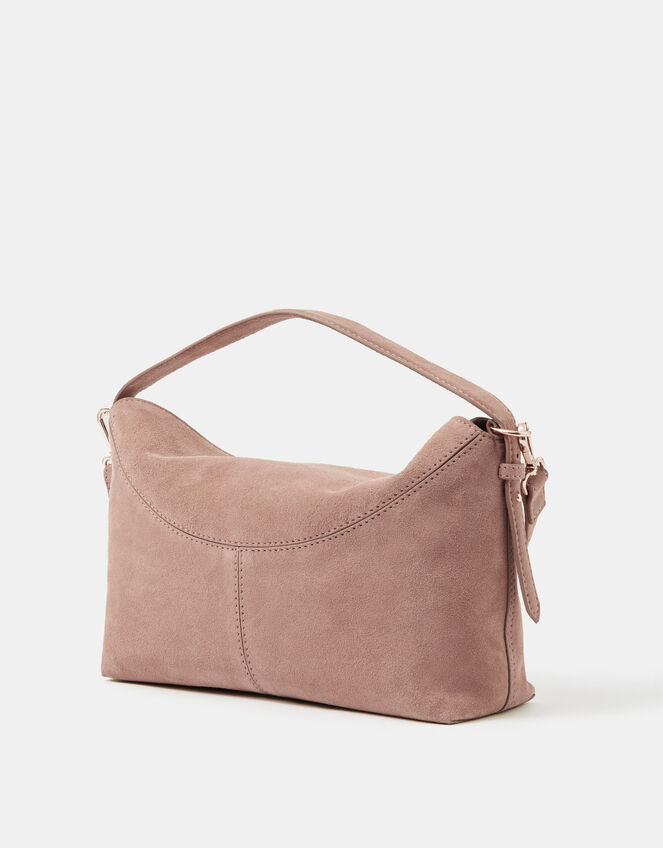 Fold Top Suede Bag, , large