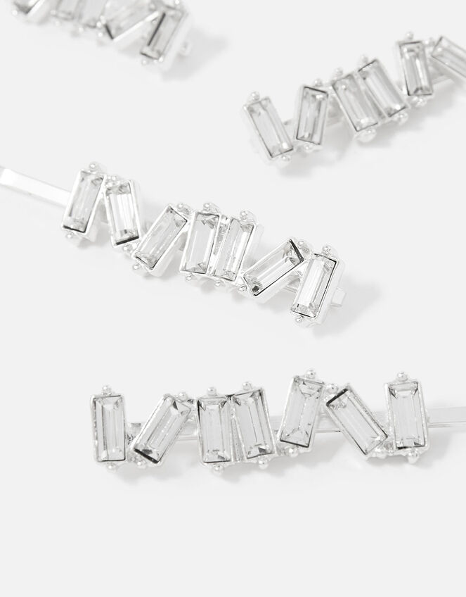 BRIDAL Diamante Baguette Hair Grip Set, , large