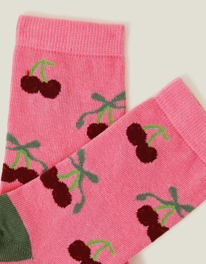 Cherry Print Socks, , large