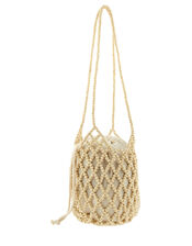 Beaded Shoulder Bag with Drawstring Pouch, , large
