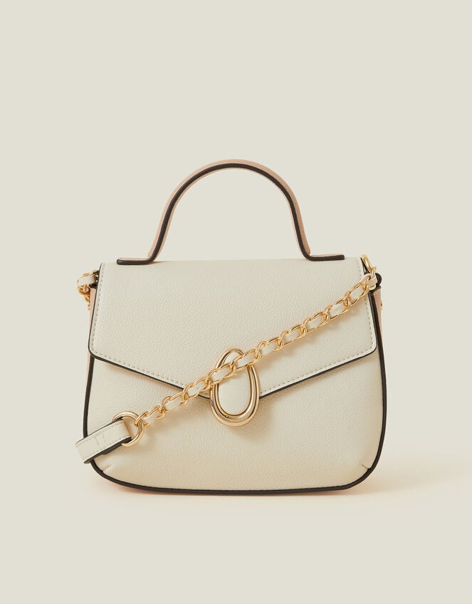 Top Handle Cross-Body Bag, Nude (NUDE), large