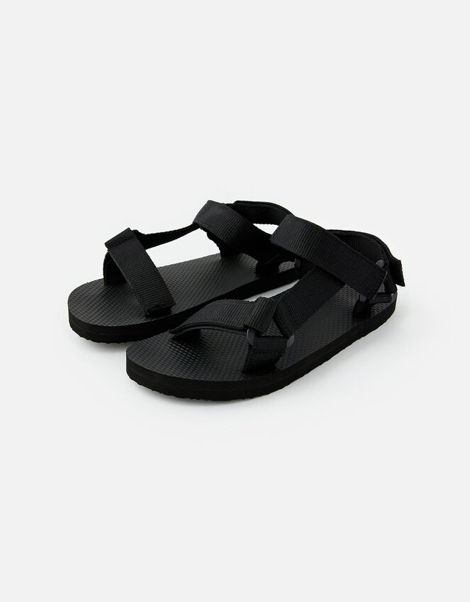 Strappy Sandals, Black (BLACK), large