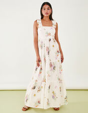 Print Tiered Dress, Ivory (IVORY), large