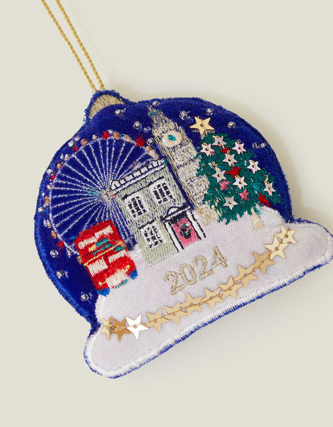Embroidered 2024 Snow Globe Christmas Tree Decoration, , large