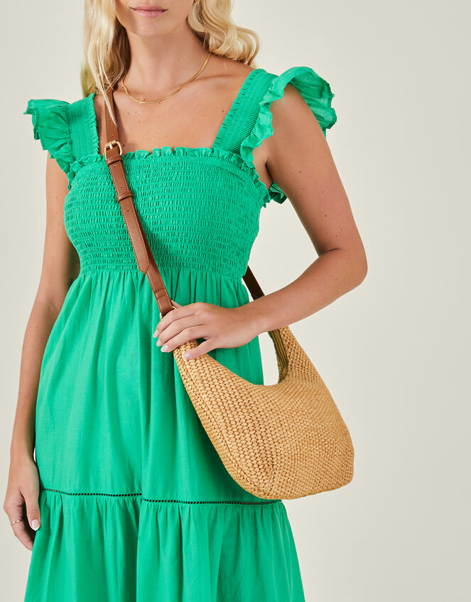 Raffia Cross-Body Bag, , large