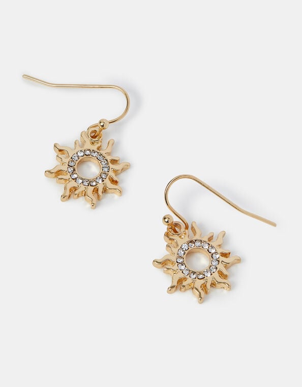 Sun Charm Drop Earrings, , large
