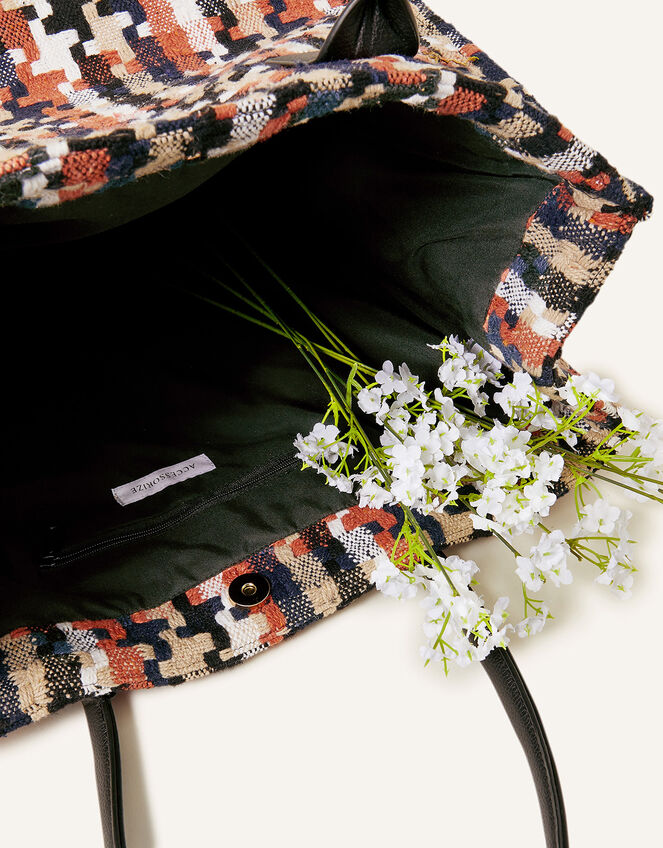 Dogtooth Textile Shopper Bag Shoulder bags Accessorize UK