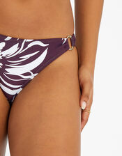 Floral Print Bikini Bottoms, Brown (BROWN), large