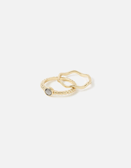 Bubble Stone Stacking Ring Set Grey