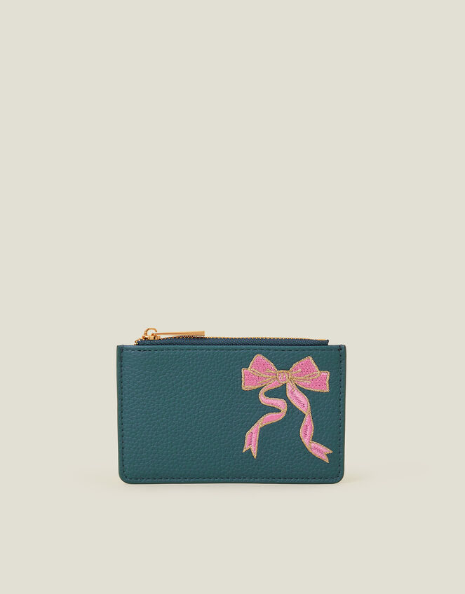 Bow Faux Leather Card Holder, , large