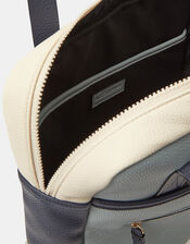 Faux Leather Backpack, Blue (BLUE), large