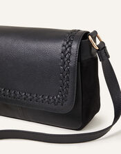 Leather Stitch Detail Cross-Body Bag, , large