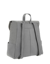 Isabel Zip Flap Leather Backpack, Grey (GREY), large