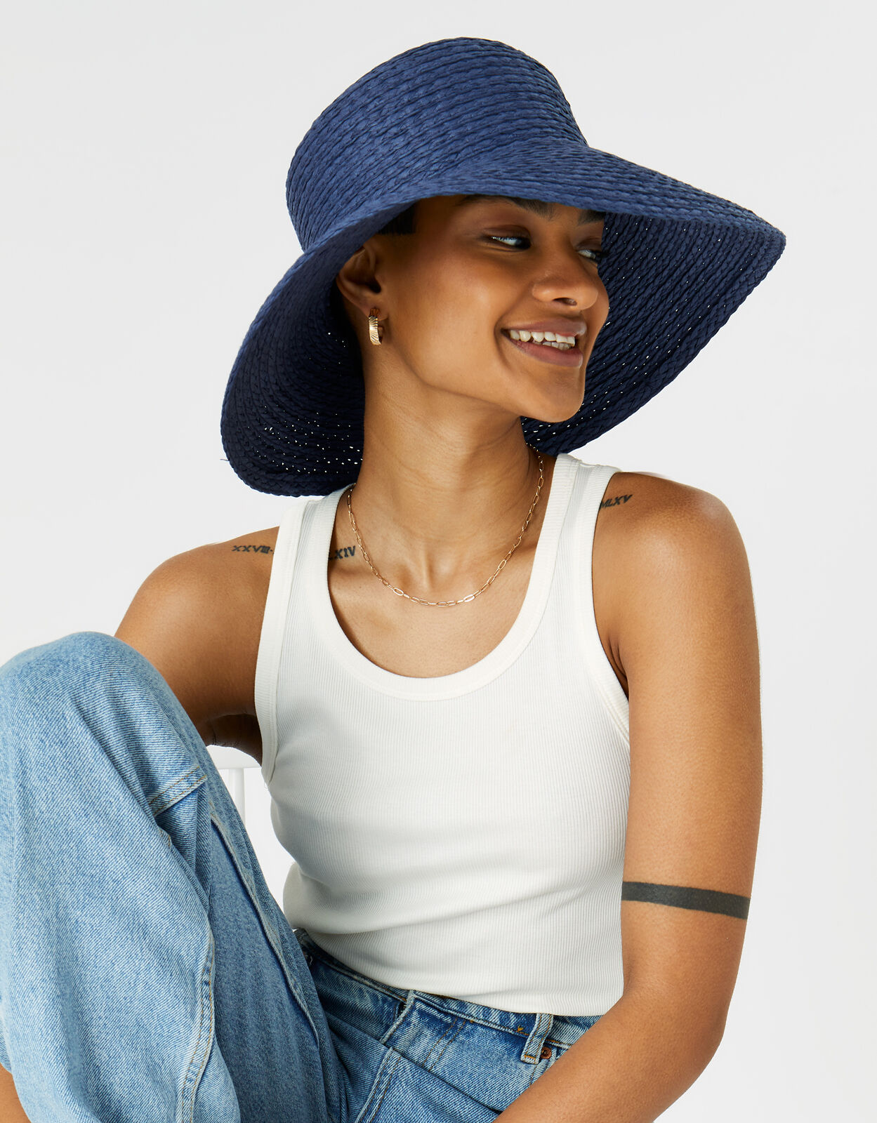 Wide Brim Natural Bucket Hat