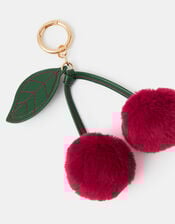 Pom Pom Cherry Bag Charm, , large