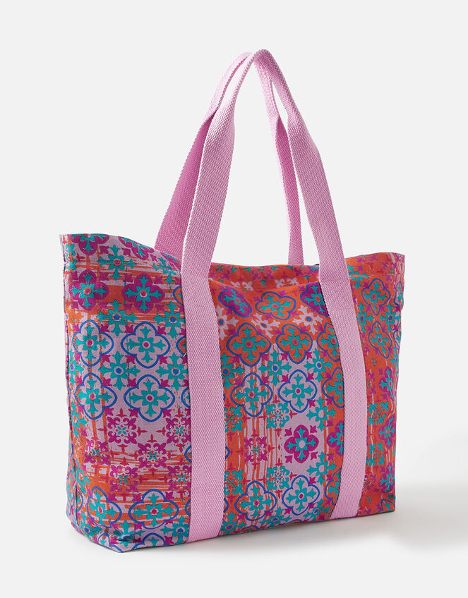 Tile Print Shopper Bag, , large