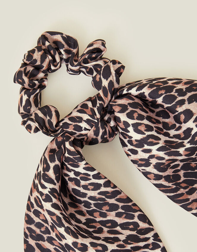 Leopard Print Scarf Scrunchie, , large