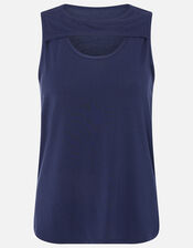 Cut-Out Vest Top, Blue (NAVY), large