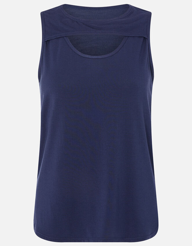 Cut-Out Vest Top, Blue (NAVY), large