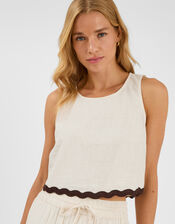 Sleeveless Ric Rac Top, Ivory (IVORY), large