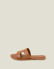 Wide Fit Cut-Out Leather Sandals, Tan (TAN), large