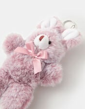 Girls Faux Fur Bunny Bag Charm, , large