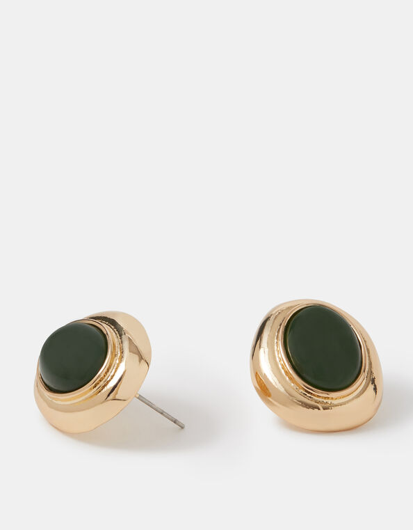 Statement Resin Stone Stud Earrings, , large