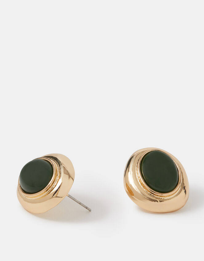 Statement Resin Stone Stud Earrings, , large