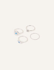 Evil Eye Rings 4 Pack, Blue (BLUE), large