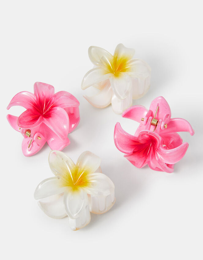 4-Pack Mini Tropical Flower Claw Clips, , large