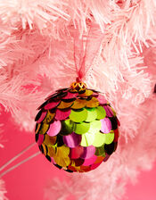 Hand-Embellished Sequin Bauble, Pink (PINK), large