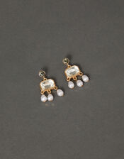 Crystal Pearl Drop Earrings, , large