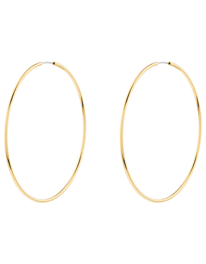 Gold-Plated Hoop Earrings, , large