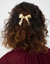 Metal Bow Barrette Hair Clip, , large