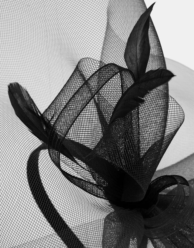 Large Crin Fascinator, Black (BLACK), large