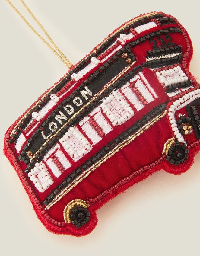 Embellished London Bus Hanging Decoration, , large