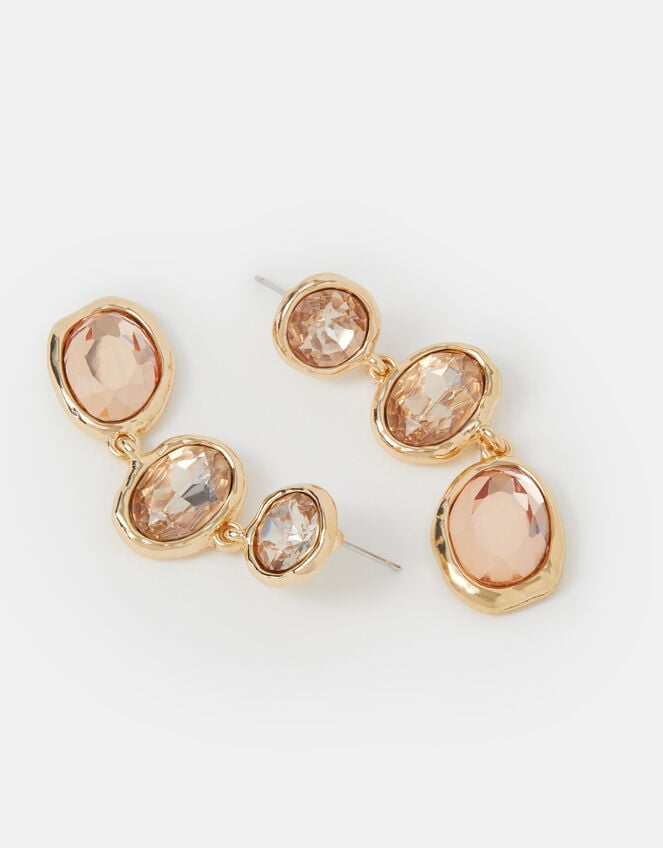 Triple Gem Drop Earrings, , large