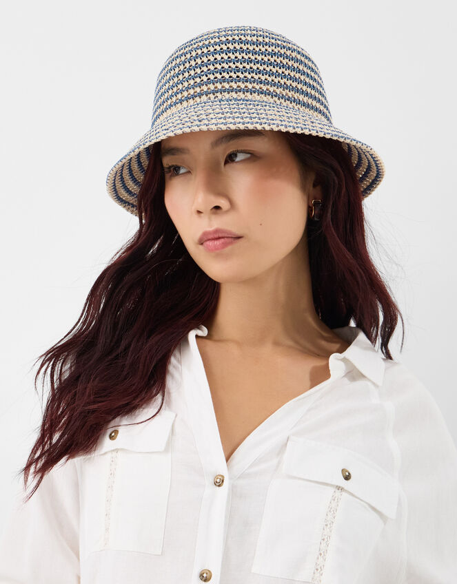 Woven Stripe Bucket Hat, , large