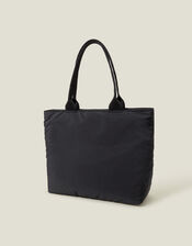 Floral Quilted Nylon Tote Bag, , large
