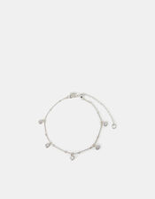 Sterling Silver Crystal Station Bracelet, , large