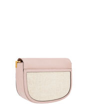 Linen Panel Cross-Body Bag, Nude (NUDE), large